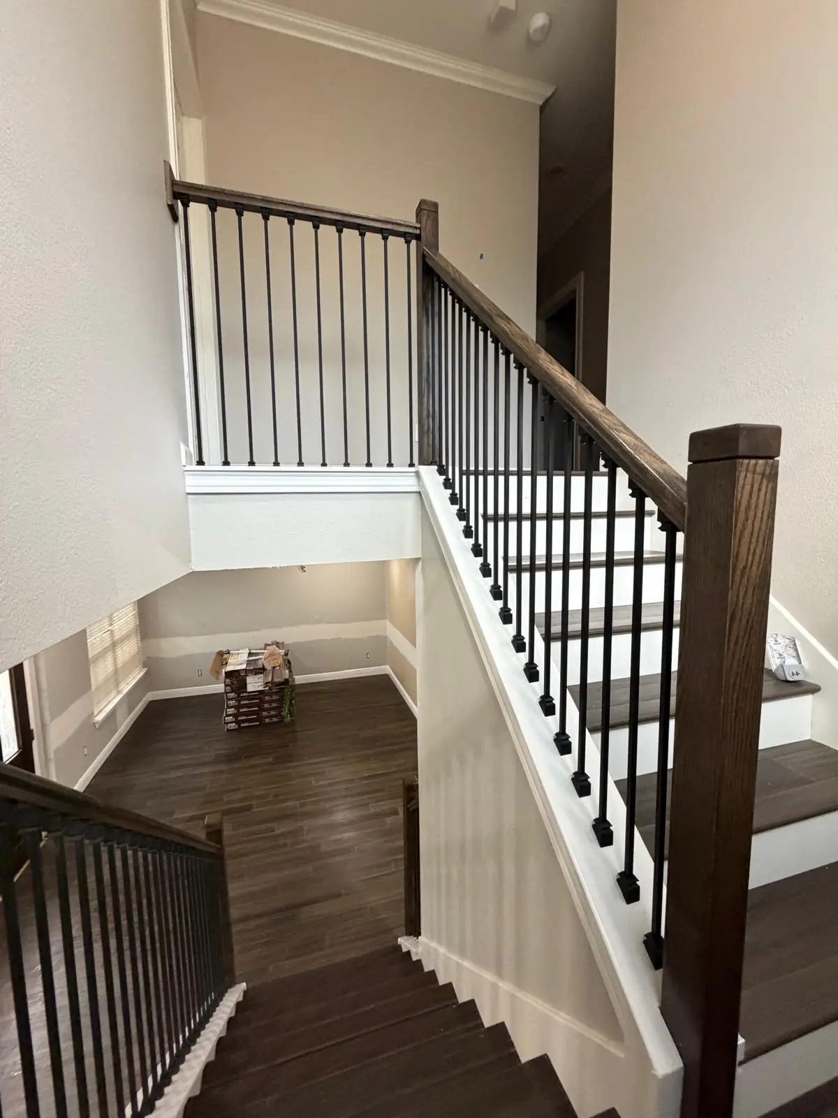 Carpeted stairs to wood-look treads: After